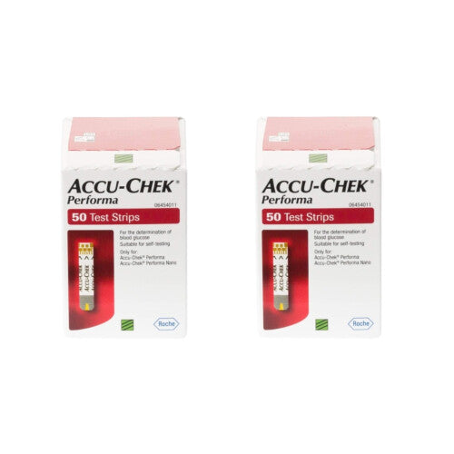 Accu-Chek Performa Blood Glucose Test Strips, 100 Strips (2x50) - REF ACC002, Exp 09/2025, Compatible with Performa & Performa Nano
