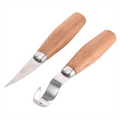 2PCS Stainless Steel Beech Carving Knife Scraper Spoon Handle Set Beginner Sculpture Specialty C