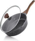 SENSARTE Nonstick Skillet, Deep Frying Pan 26 cm/4 Litre Saute Pan with Lid, Stay-Cool Handle, Healthy Stone Cookware Cooking Pan, Induction Compatible