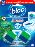 Bloo New 3in1 Toilet Blocks, Pack of 2, Toilet Limescale Remover Cistern Block, Toilet Cleaner Block with Cleaning and Foaming Action, Toilet Fresheners - Limescale Prevention