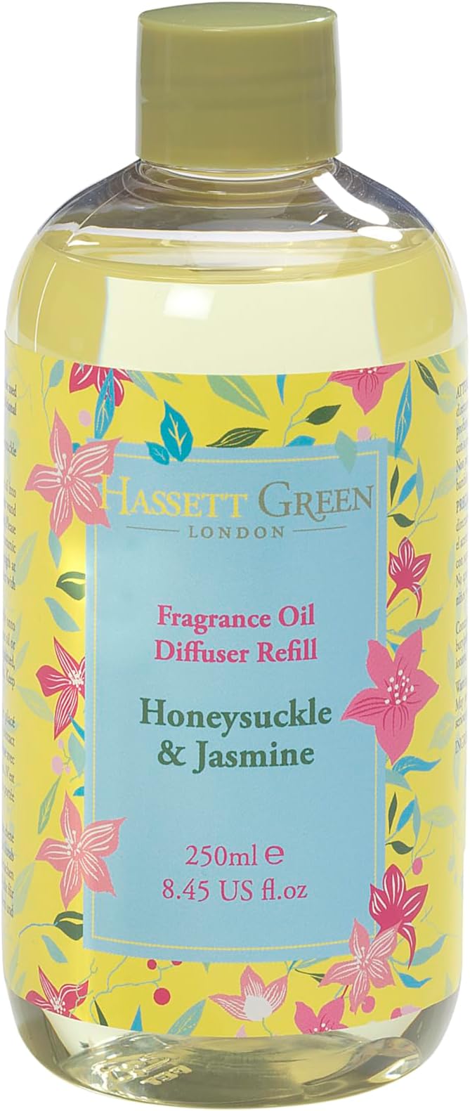 Hassett Green London - Honeysuckle & Jasmine - Fragrance Oil Reed Diffuser Refill - Larger Size 250ml Bottle