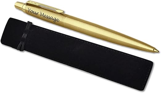 Parker Jotter Stainless Steel personalised parker pen engraved In Classy Gift Bag Ideal Valentine's day, Birthday or Fathers Day Gift Perfect For Men & Women With Laser Engraving (Gold)