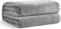 EHEYCIGA Fleece Blanket Grey Throws for Sofas Fluffy Warm Soft Blanket for Bed Settees Armchairs, Fit All Season, Single, 130x165cm