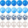 20pcs 12 Inches Blue and White Balloons Set for Baby Shower - Royal, Baby, Confetti, and White Balloons