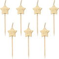 Sparkling Gold Star Birthday Candles - Pack of 6 - Elegant Design for Celebration Decorations