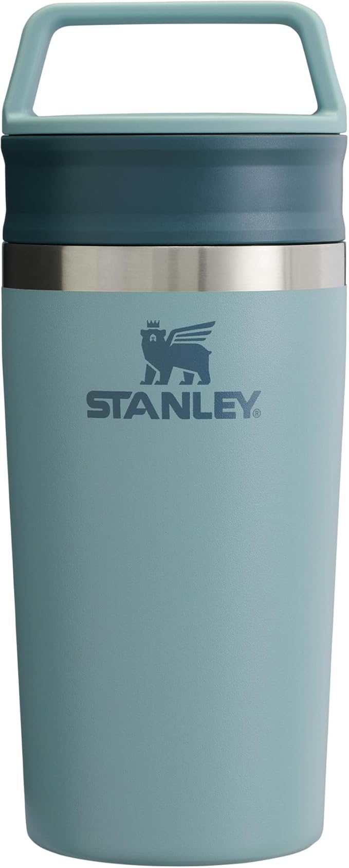 STANLEY 1913 Cafe to-Go Travel Mug 0.35L - Keeps 4 Hours Hot - 5 Hours Cold - Stainless Steel Thermal Mug - Dishwasher Safe - Easy-Carry Handle - Insulated Coffee Cup - Shale
