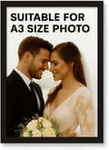 A3 Wooden Photo Frame - 297x420mm / 29.7x42cm / 11.7x16.5inch Picture Frame (Black, A3 (42x29.7) cm)