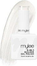 Mylee 5 in 1 Builder Base Strengthening Gel 15ml, UV/LED Nail Polish Coat for Hard Strong Nails Tips & Extensions, For Nail Art Decoration, Decals & Jewels, Professional Manicure Repair (Clear)