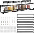 Spice racks Organiser 4 Tier Metal Wall Mounted kitchen Spice shelf for Kitchen&inside cupboard Spice Jars and Condiments tidy Storage (Black)