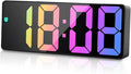 flintronic Digital Alarm Clock, LED Clock with Big Display, Bedside Alarm Clock, Battery Powered Clock, Alarm Clocks with Snooze Temperature Date Brightness Adjustable for Home Office