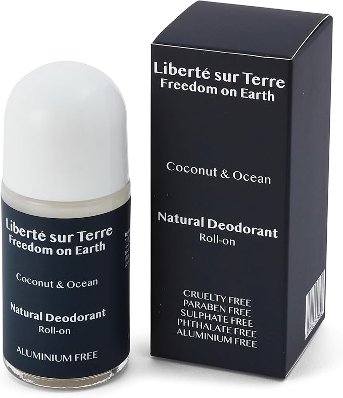 Natural Deodorant - Coconut & Ocean | Aluminium-Free | 24-Hour Protection for Men & Women | Vegan & Cruelty-Free | For Sensitive Skin | Glass Bottle | 100% Recyclable