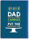 Brainbox Candy - Funny Dad Birthday Card - 'Cake Candles' - Cheeky Birthday Card For Dad - Novelty Humour Cards - From Son Daughter