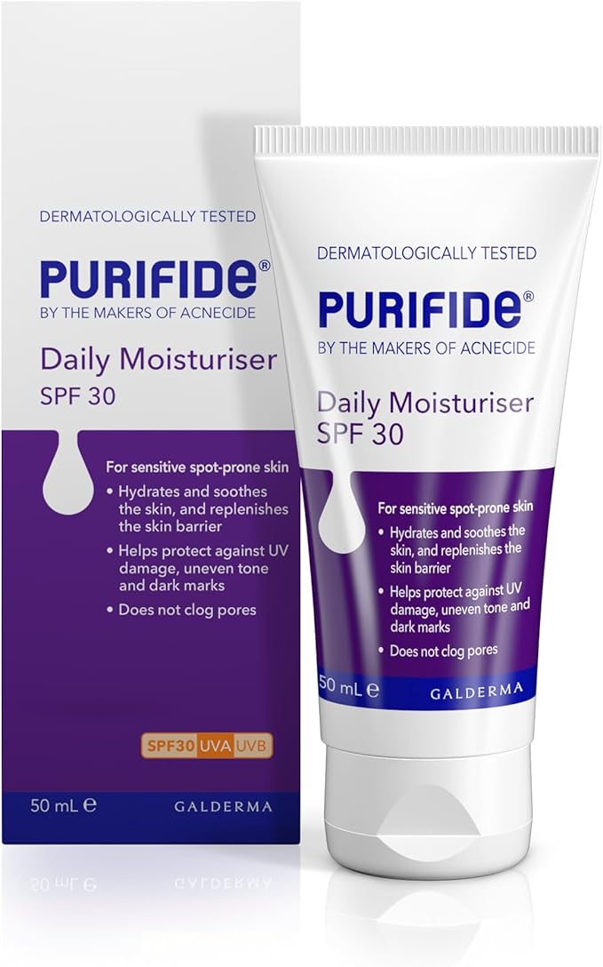 Purifide by Acnecide SPF 30 Daily Face Moisturiser for Acne Prone Skin & Blemish Control 50ml