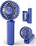 Portable Handheld Fan, Mini Desk Fan Foldable 1800mAh, 180° Ratotion, 3 Speeds, Ultra Quite, Up to 8H Long Use Time, Small Personal Cooling Fans Makeup Eyelash Fan for Women Girl, Deep Blue