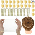 Abeillo Ballet Hair Net Hairnets for Dance Buns, 20 Pcs 50 Cm Individual Package Invisible Hair Nets and 40 Pcs U Shaped Hair Pins Set for Women, Girls, Ballet Dancer, Nurse (Beige)