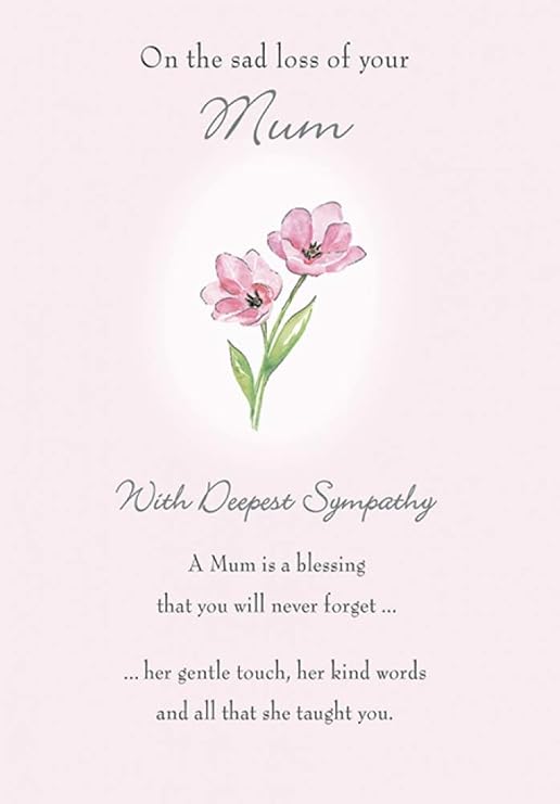 Piccadilly Greetings Traditional Occasion Card Sympathy Mum - 7 x 5 inches