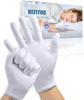4 Pair Moisturising Cotton Gloves for Eczema & Dry Hands,Stretchable Washable White Gloves for Men and Women