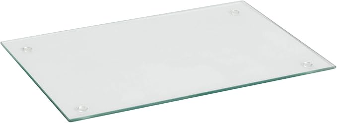 Harbour Housewares Glass Chopping Board - 50x40cm - Clear - Large Tempered Glass Dining Place Mats Cutting Mat Worktop Saver for Kitchen Cooking, Baking, Vegetable Preparation