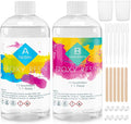 Funxim Crystal Clear Epoxy Resin Kit 1L - Self Leveling & Bubble Free Casting Resin and Hardener, Complete Starter Resin Kit with Tools for Jewelry, Art, DIY Crafts, Wood Coating