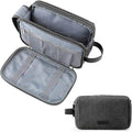 BAGSMART Mens Wash Bag Travel Toiletry Bag Makeup Shower Shaving Organiser for Bathroom Camping Gym - Water Resistant & Wet Dry Separation, Large Black- Canvas