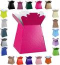 Glossy Vibrant Bouquet, Flower Box/Vase - Transportation Display, Presentation Boxes (1, Fuchsia)