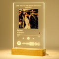 Personalised Spotify Glass Plaque Night Light Custom Acrylic Song Album Cover Music Picture Frame for Boyfriend Girlfriend Christmas Holiday Valentines Day (No Base), 15cm x 22cm