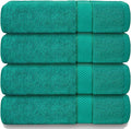 Casabella Pack of 2 Large Jumbo Bath Sheets 100% Egyptian Combed Cotton Big Beautiful Towels (2 Bath Sheet, Jade Green) (2 Bath Sheet, Jade Green)