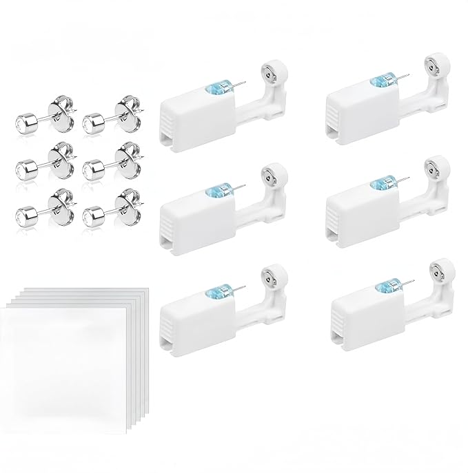 Ear Piercing Gun, Painless Self Ear Piercing Kit, Safety Asepsis Earring Ear Stud Gun Kit Tool with Ear Studs for Girls Women Men