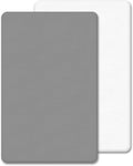 2 x Next to Me Crib Fitted Sheets (85 x 51 cm) | Hypoallergenic, Ultra Soft Brushed Microfibre Oeko-tex Standard100 Sheets | Comfy & Breathable Sheets For Girl & Boy (White & Grey, 85 x 51 cm)