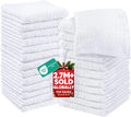 Utopia Towels - Cotton Washcloths Set - 30 x 30 cm, White - 100% Ring Spun Cotton, Premium Quality Flannel Face Cloths, Highly Absorbent and Soft Feel Fingertip Towels (24-Pack, White)