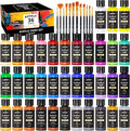 ARTFLY Acrylic Paint Set, 36 Colors in 2oz/60ml Bottles with 12 Paint Brushes, Non-Toxic, Waterproof, Rich Pigments for Artists, Students, Beginners on Rocks, Canvas, Wood, Fabric, Ceramic