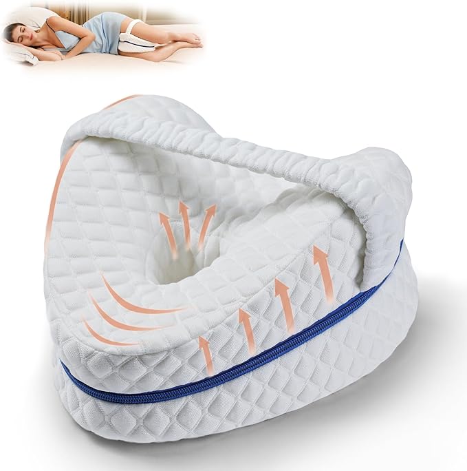BEAUTRIP Leg Pillow | Ergonomic Side Sleeping Pillows | Memory Foam Knee Pillow with Strap for Side Sleeper | Leg Support Cushion with Removable and Washable Cover