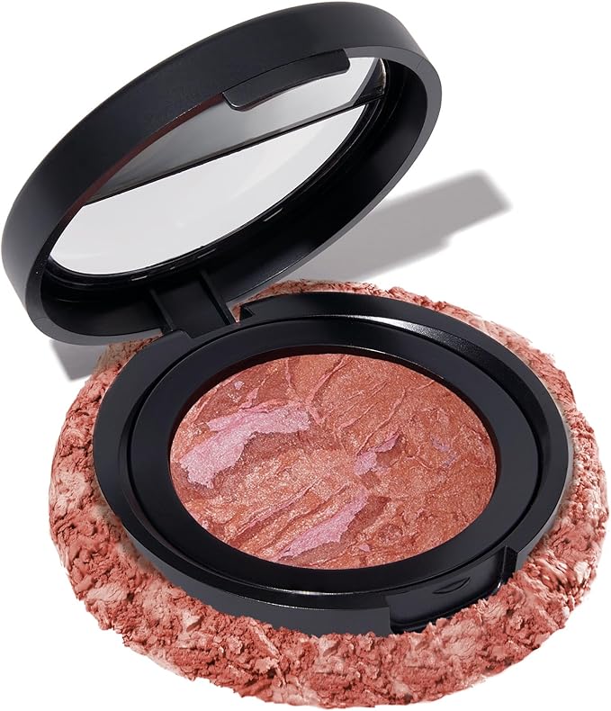 LAURA GELLER NEW YORK Baked Blush-n-Brighten Marbleized Blush - Pink Grapefruit Creamy Lightweight Satin Finish