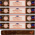 M & J Original Satya Nag Champa Arabian Oodh Incense Sticks | with M&J incense sticks holder | x4 pack | for Aromatherapy, Spa, Yoga, Weddings, Meditation, Healing, Positivity and Relaxation