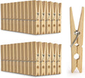 Bamboo Pegs - Pack of 100 | Wooden Clips | Strong Clothes Peg for Washing Lines | Arts Crafts & Photo Hanging Crafting | Washing and Laundry Clothespins | Pukkr