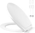 Ram® White Soft Close Toilet Seat with Quick Release for Easy Clean Loo Toilet Seat with Adjustable Hinges Standard O Shape Toilet Seat