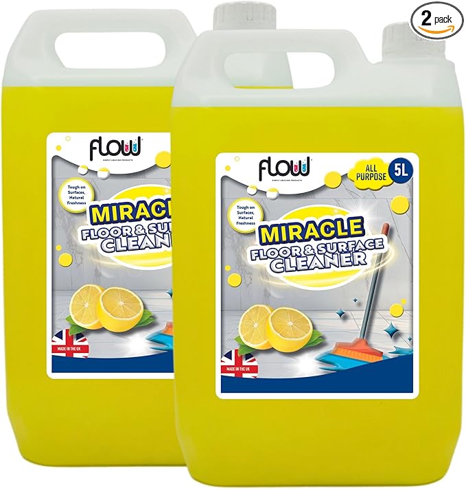 Flow Lemon Floor & Surface All Purpose Cleaner | Concentrate Formula | Interior & Exterior | Safe On All Surfaces (10 Litre)