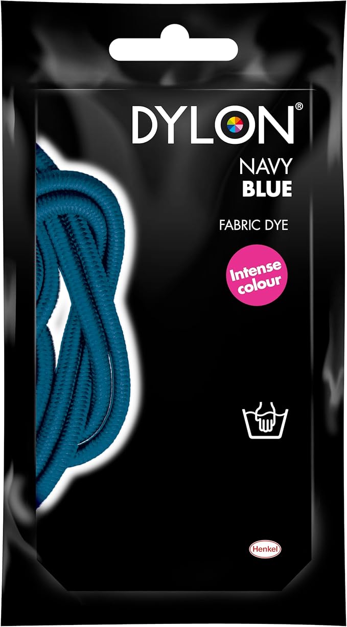 DYLON Hand Dye, Fabric Dye Sachet for Clothes, Soft Furnishings and Projects, 50 g - Navy Blue
