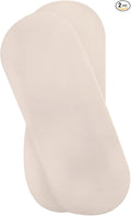 Clair de Lune 2 Pack Fitted Jersey Cotton Moses Basket Sheets 74 x 30 cm (Cream)