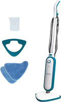 Russell Hobbs Upright Steam Mop, 1.4kW Power, 380ml Water Tank, 30-Second Heat-up, 15-Minute Run-Time, Sealed Hard Floors, Tiles, Vinyl Flooring, Carpets, Rugs in White & Aqua, RHSM1001-G[Energy Class A]