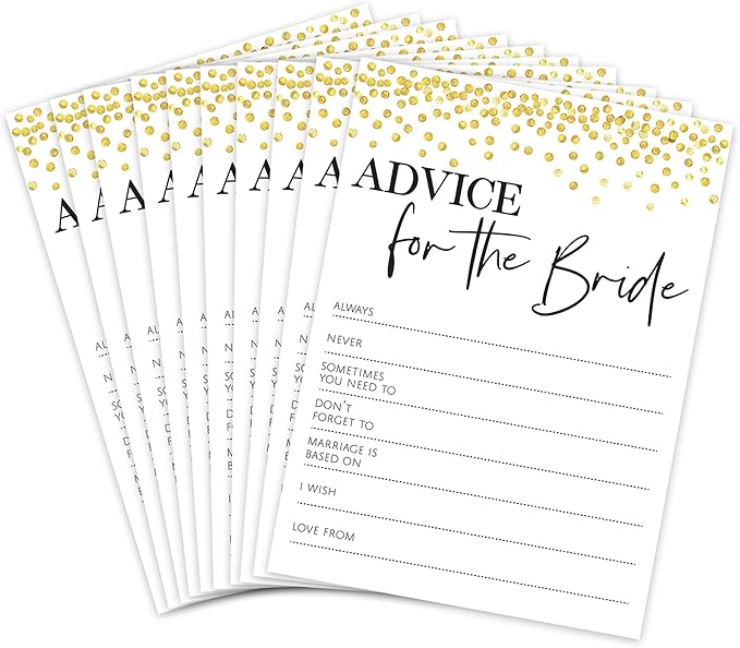 Huxters Hen Party Accessories – 20 Pcs Advice for The Bride Card Games – Luxurious Design with Printed Template – Ultra-Thick 350GSM Paper – Great for Bachelorette and Hen Party