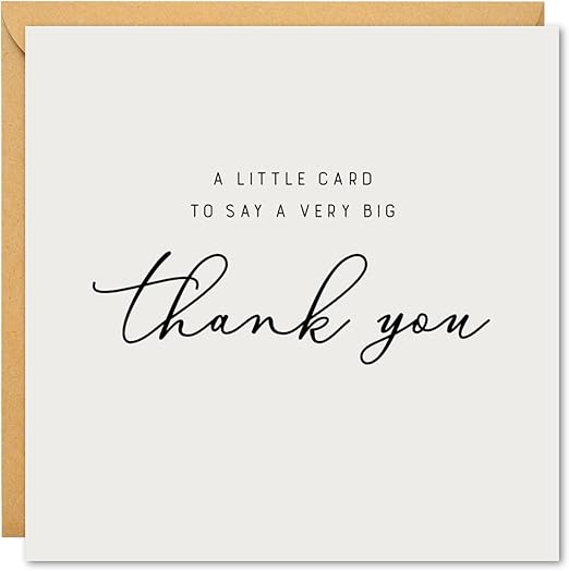 Thank You Cards for Teacher - Beautiful and Elegant Thank You Greeting Card for Any Occasion With Blank Inside/for Men, Women, Kids, White