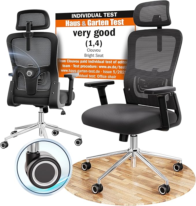 BrightSeat Ergonomic Office Chair [BEST RATED] Desk Chair 100% Adjustable | Computer Chairs & Gaming Chair Adults | Desk Chair For Home Office Chair Ergonomic | Up To 330lbs