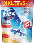 Domestos Power 5 Ocean Toilet Rim Blocks toilet freshener with a long-lasting fragrance clean and freshen for up to 300 flushes 5x 50 g
