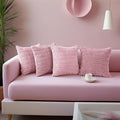 Pink Corduroy Cushion Covers 45 x 45 cm Set of 4 Boho Decorative Square Throw Pillow Covers 18x18 Inch for Home Bohemian Decor Living Room Bedroom Sofa Couch