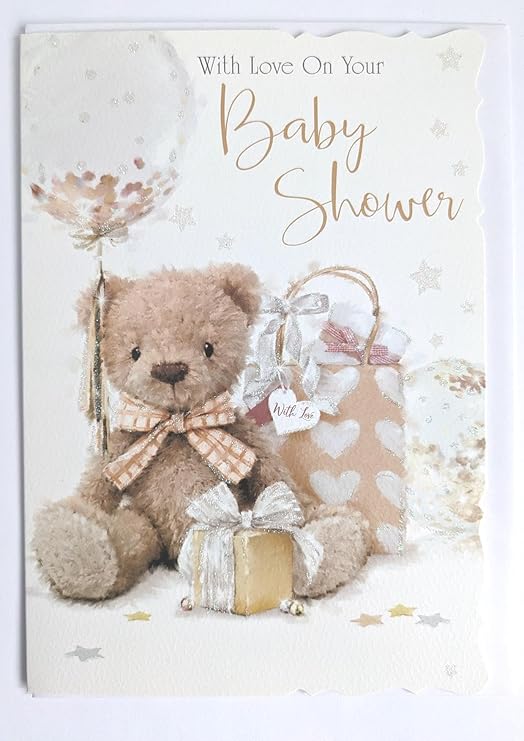 Baby Shower Card - Unisex Design - Size: 7.5" x 5.25" BSb
