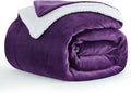 Aisbo Sherpa Fleece Throw Blanket Purple - Fluffy Thick Warm Blanket for Bed Double Size, Soft Solid Microfiber Blanket Twin for Sofa Couch, 150x200cm
