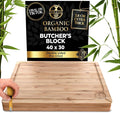 Deer & Oak Extra Large Chopping Board - 40 x 30 x 3.8cm Extra Thick Wooden Bamboo Meat Chopping Board, Butchers Block, Chopping Block for Kitchen, Heavy Duty