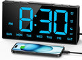 GOLOZA Digital Alarm Clocks for Bedrooms, Digital Clock with 4 Level Brightness +OFF, Dual Customizable Alarms, USB Port, Power-Off Memory, Snooze, DST, 12/24H, Desk Clock for Kids Adults Elderly