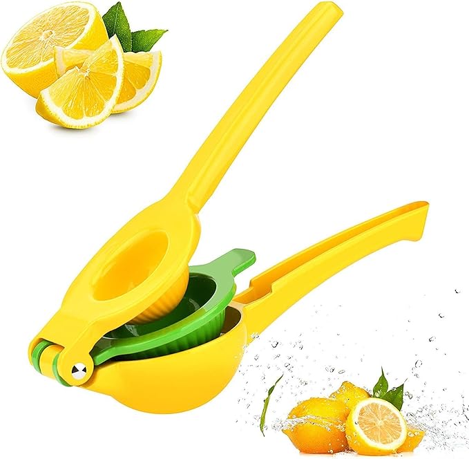 Lemon Squeezer - New Top Metal Citrus Squeezer 2 in 1 Lemon Juicer/Lime Squeezer, Robust Design, Anti corrosion and Dishwasher Safe, Faster, More Efficient Juicing